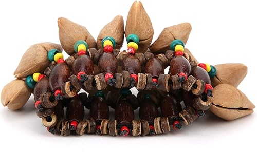 Miniatura 8 de RiToEasysports Pulsera africana de cáscara de nuez, pulsera tribal africana del tambor