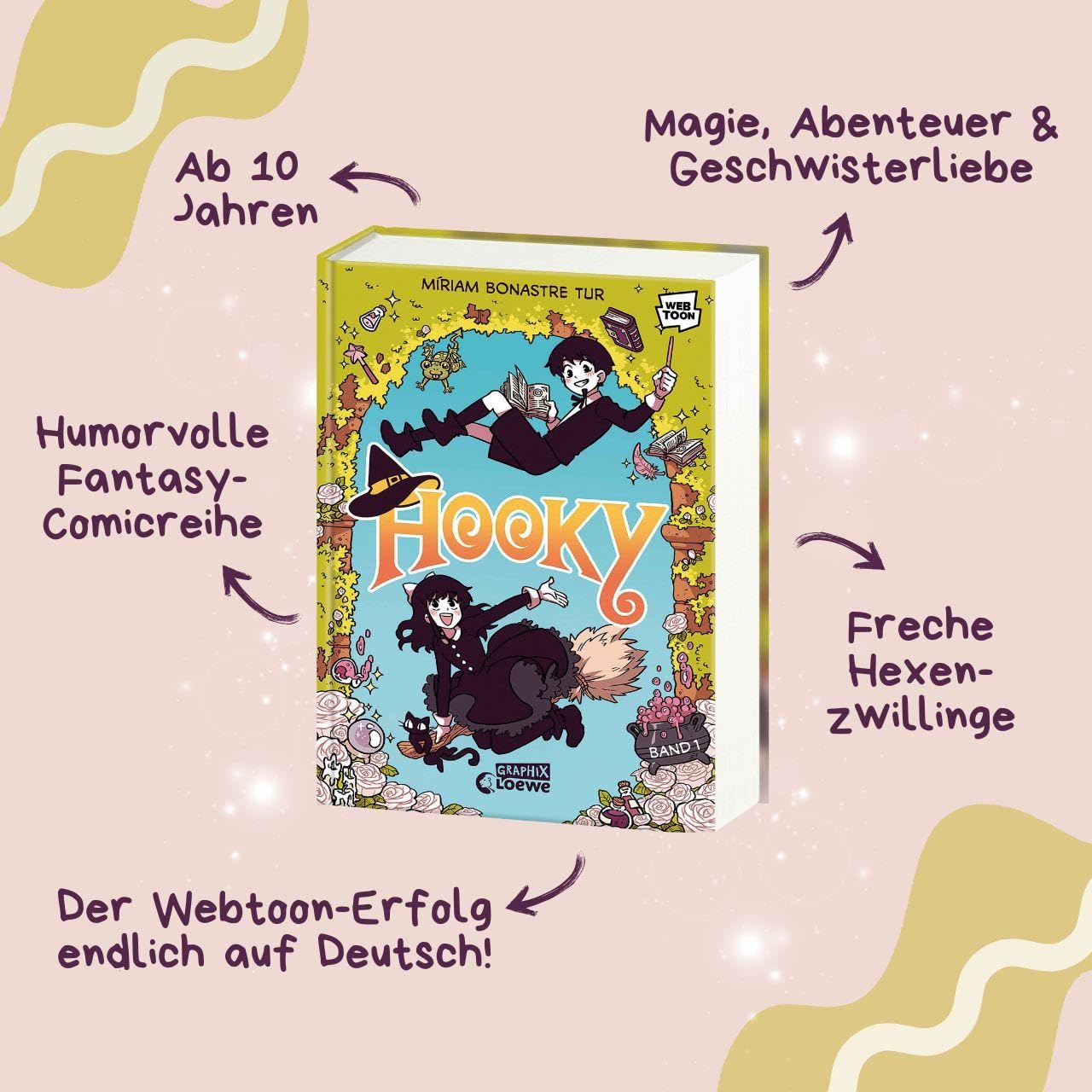 Hooky (Band 1): Der Webtoon-Erfolg endlich auf Deutsch und als hochwertiges Hardcover! - Freche Hexenzwillinge und eine erfrischend neuartige Welt erwarten dich - Für Kinder ab 10 Jahren