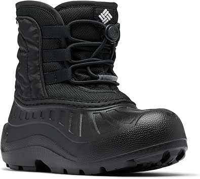 Columbia Unisex-Child Powderbug Snowlite LaceSnow Boot, Black/White