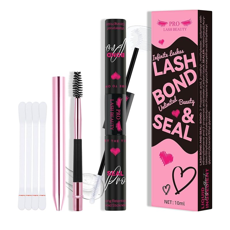 PRO LASHBEAUTY Cola e Selante Transparente para Cílios Postiços, Sem Látex, 2 em 1