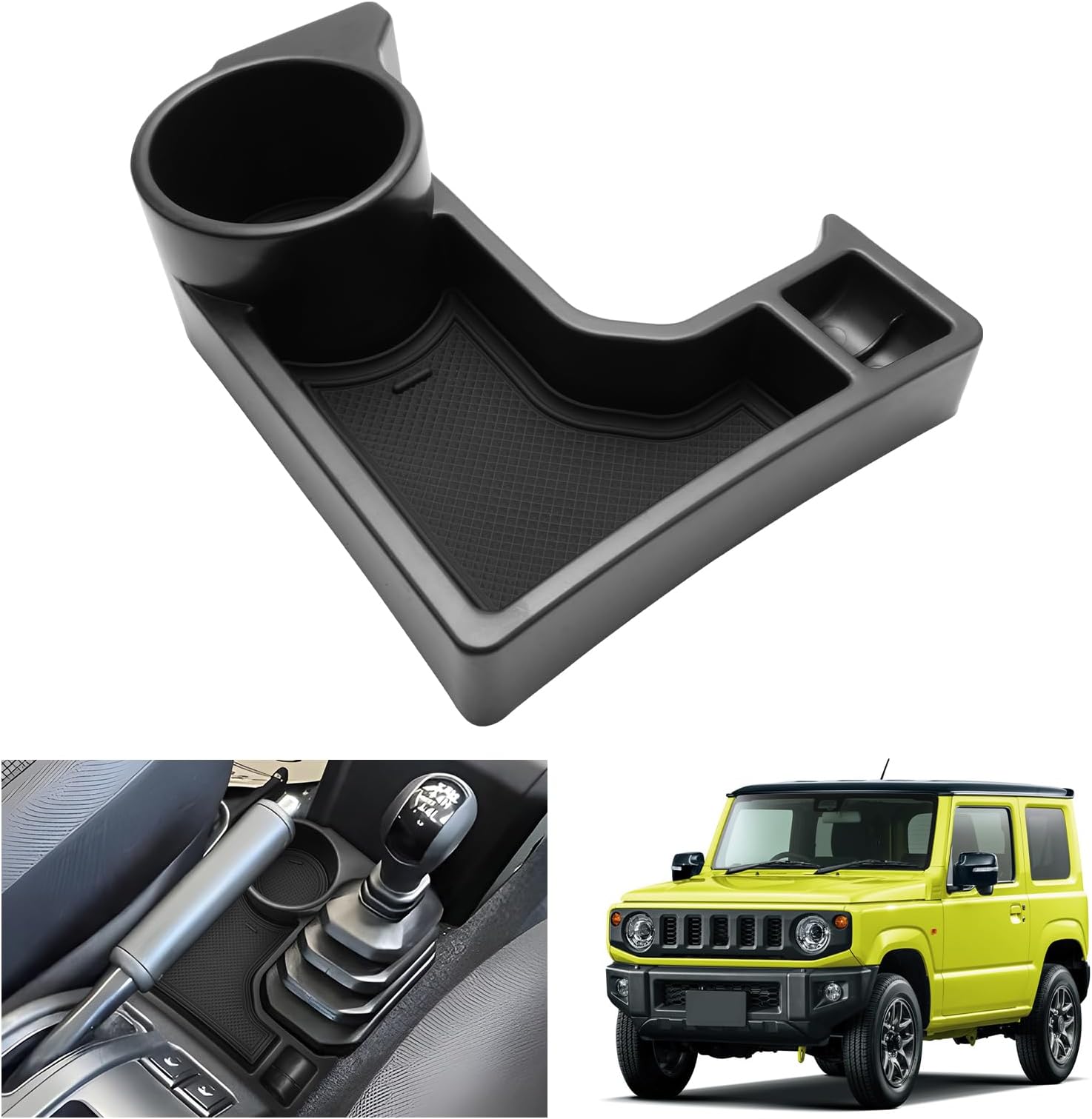 GAFAT Suzuki Jimny 2018-2024 2025 JB64/JB74 (Automatic Transmission) Centre Console Storage Box with Cup Holder, Suzuki Jimny Accessories (Black)