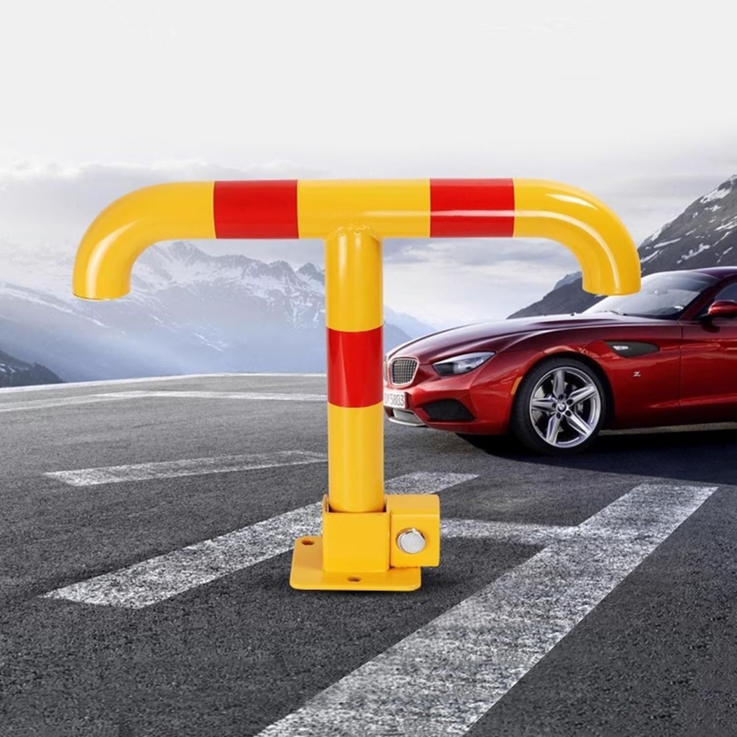 Dissuasore di sicurezza pieghevole per parcheggio, 40 mm, resistente, con chiave e bullone, serratura antifurto per la protezione dell'auto