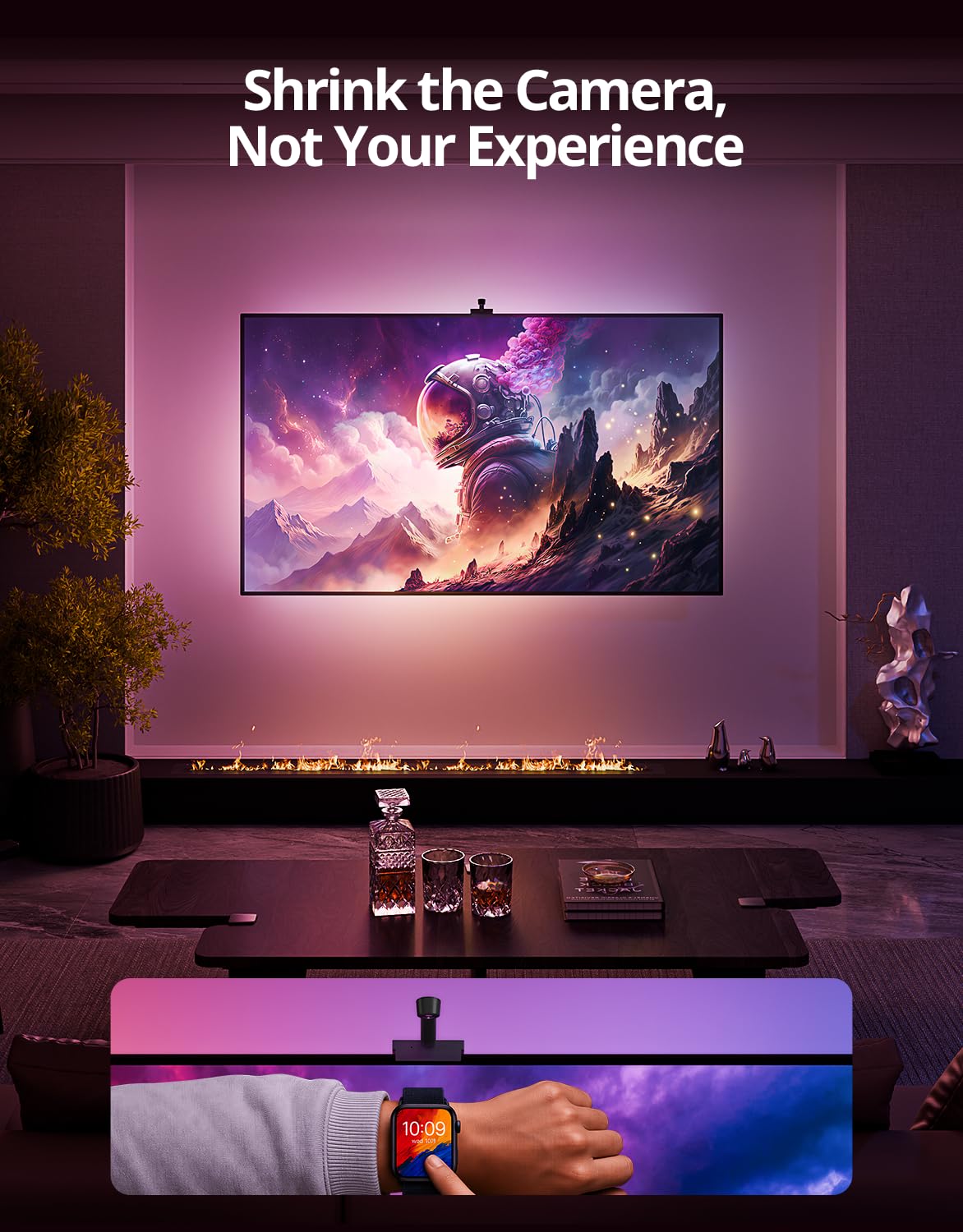 Ailofy Smart TV LED retroilluminazione con telecamera, striscia di luci LED per TV