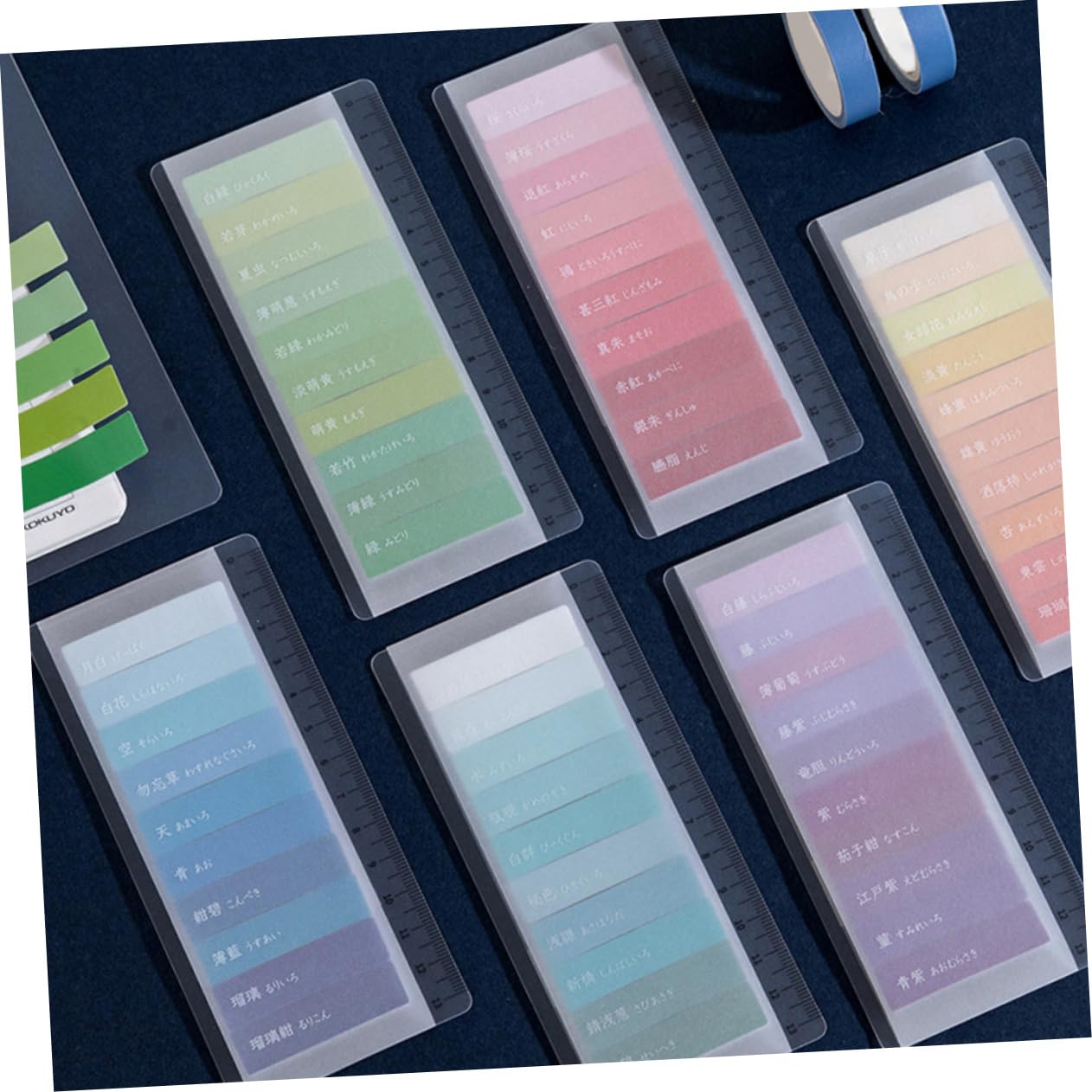 12 Set Linguette Adesive Colorate per Libri Indicatori Riposizionabili e Scrivibili per Studio e Ufficio Foglietti per Organizzazione