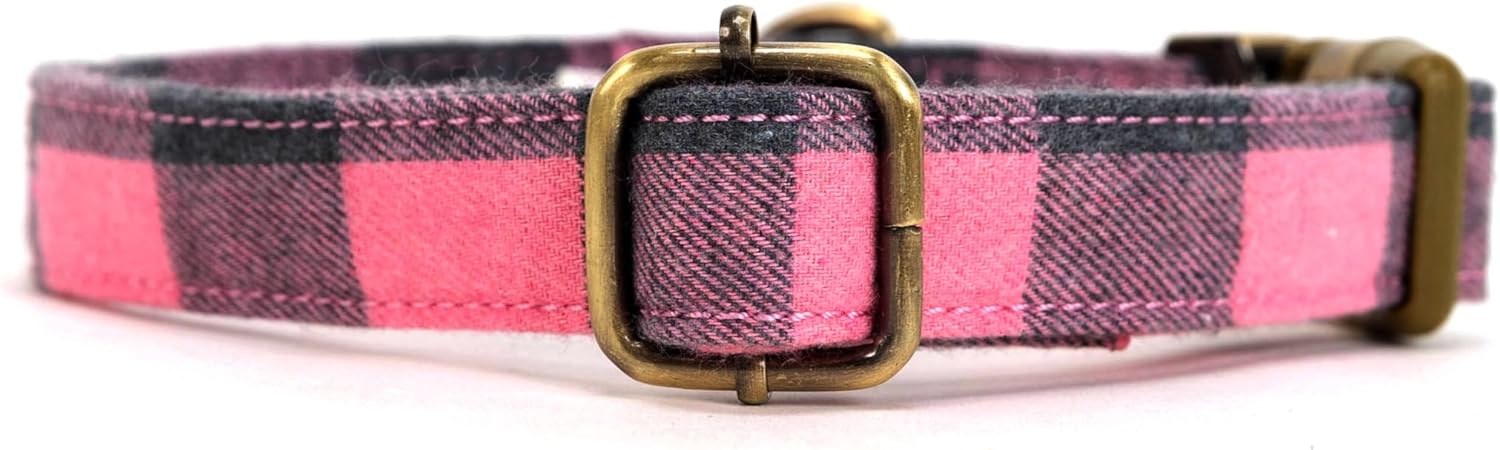Personalized Dog Collar with Name and Phone Number Engraved,Adjustable Custom Puppy Collar,Organic Cotton Pet Collar for Small Medium Large Boy Girl Dogs