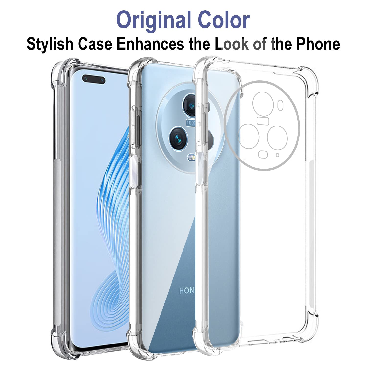ELECTRO-WEIDEWORLD Custodia In Silicone Per Honor Magic 5 Pro 5G | Cover Sottile E Morbida, Nera, Con Protezione Fotocamera E Bordi Rialzati