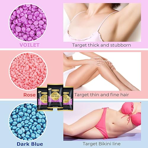 Miniatura 4 de Keethem - Cuentas de cera para depilación, granos de cera dura de 10.5 onzas, cuentas de cera gruesa para cara, cejas, bikini brasileño para mujeres