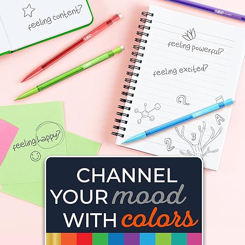 Miniatura 4 de BIC Color Cues - Juego de lápices mecánicos paquete de 60 unidades negro divertidos lápices de colores para la escuela perfecto para suministros