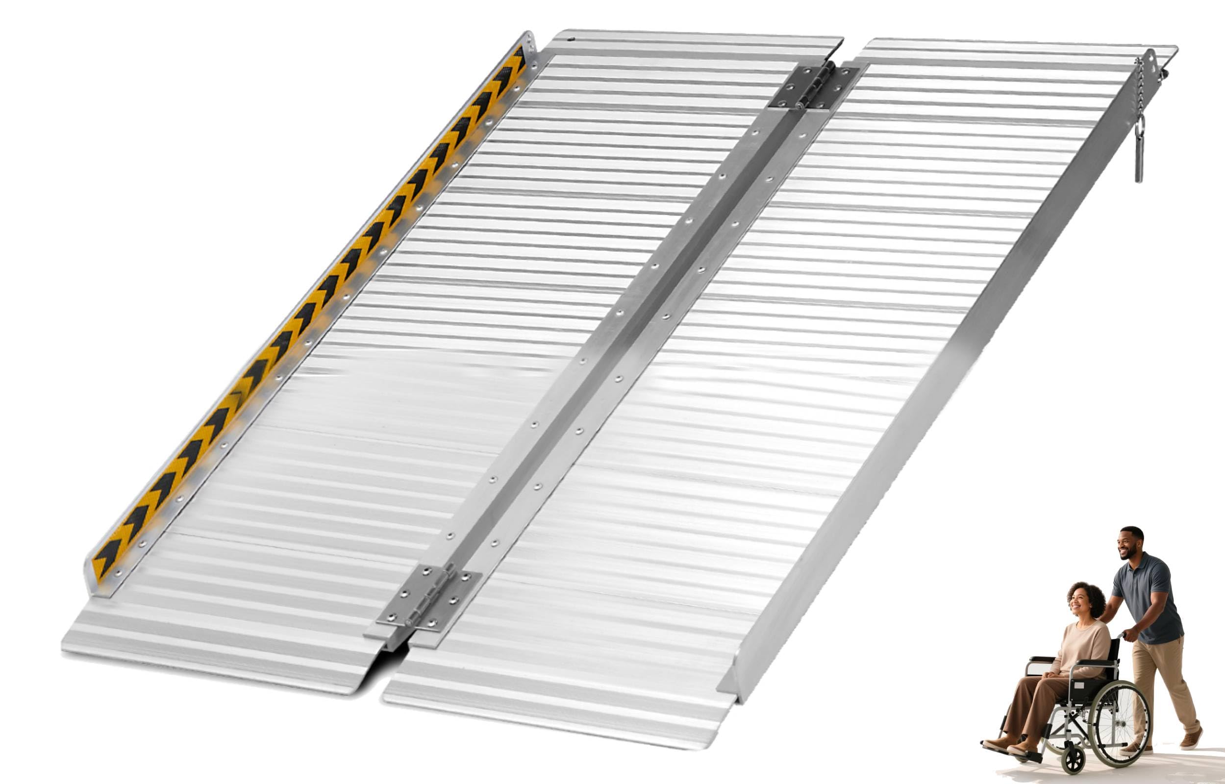 Motorhot Threshold Ramp 3ft for Home Steps Stairs Doorways Mobility Scooter Folding Ramp for Wheelchair Weight Capacity 600 lbs