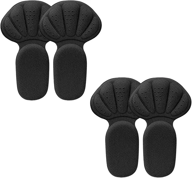 Coussinets de talon auto-adhésifs pour bottes et chaussures - 2 paires noires