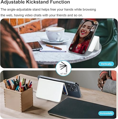 Miniatura 6 de Bocasal Soporte magnético para tarjetas MagSafe, ranuras para tarjetas de cuero con bloqueo RFID, para iPhone 1615141312 ProMaxPlus, billetera