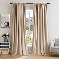 Vista 29 de MIULEE Cortinas de terciopelo amarillo mostaza con aislamiento térmico, cortinas opacas, cortinas de otoño para dormitorio, sala de estar