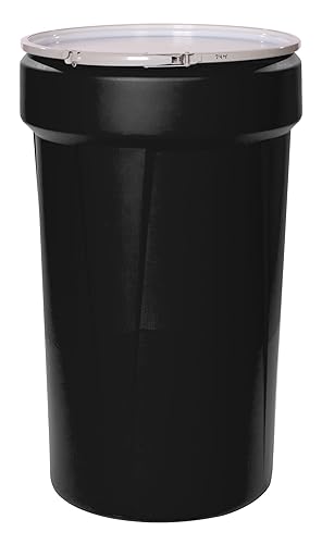 Eagle Tambor de plástico de 55 galones con tapa, cerradura de palanca de metal, 39.1 x 23.8 pulgadas, paquete de laboratorio de cabeza abierta hecho