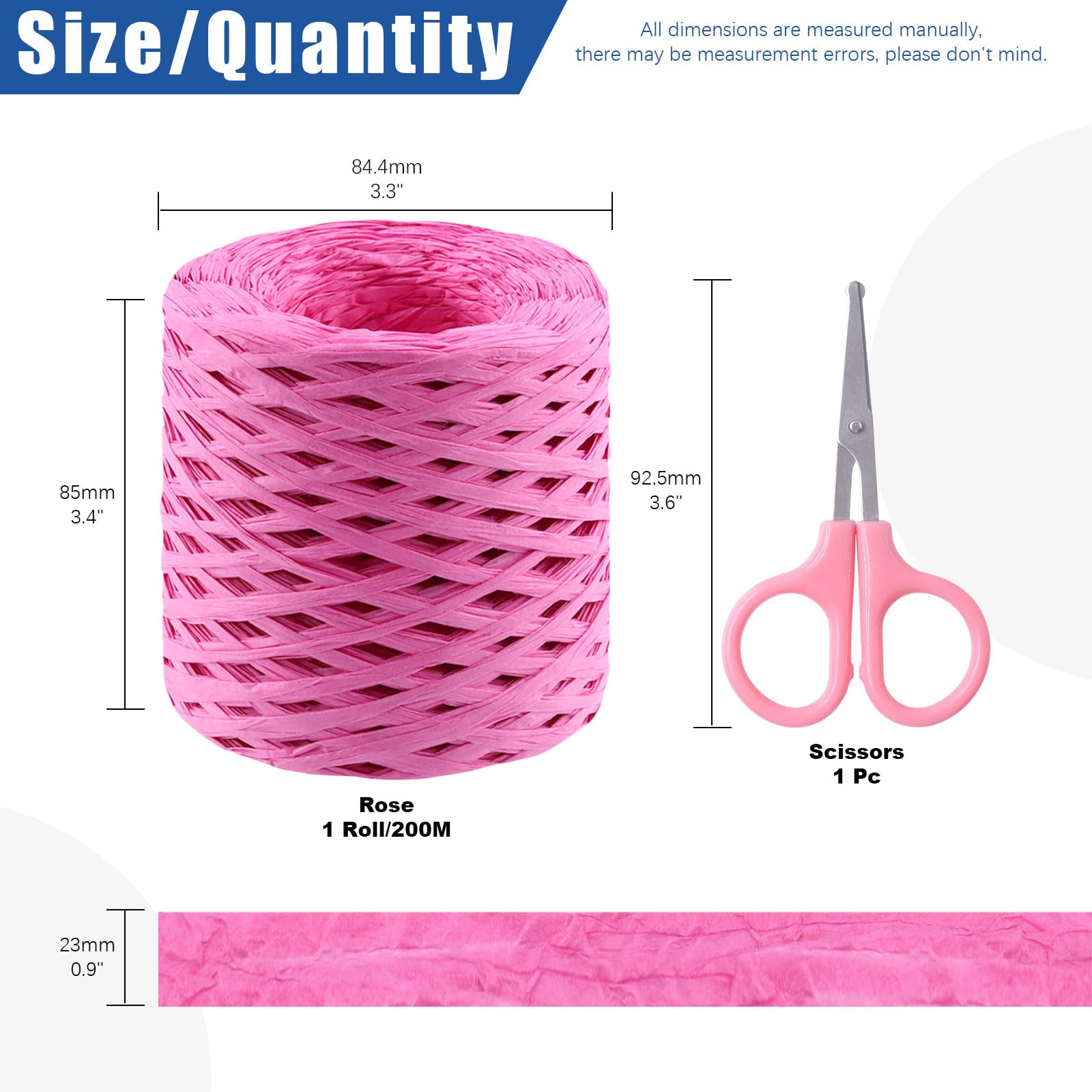 Glarks 200m Raffia Ribbon with Scissors Set - Image 2