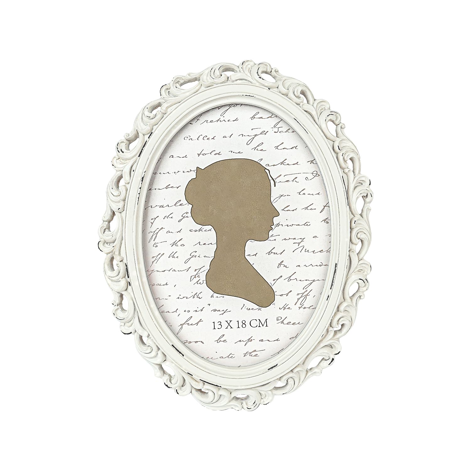 Cadre photo vintage ovale blanc pour décoration de salon cosy