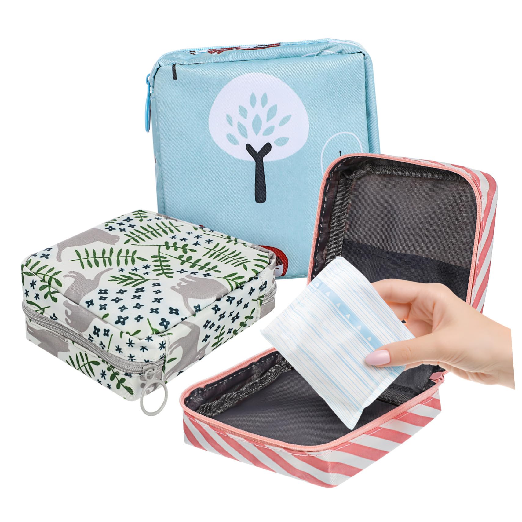 VALICLUD 3 Set Custodia Per Assorbenti Igienici Organizzatore Sacchetti Igienici Per Prodotti Femminili Sacchetto Del Periodo Porta Del Cuscinetto Sanitario Sempre Poliestere 3 Pezzi*3
