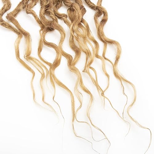 Miniatura 40 de 8 paquetes de rastas de cabello sintético de ganchillo de 18 pulgadas, rastas sintéticas bohemias con extremos rizados, cabello de ganchillo suave