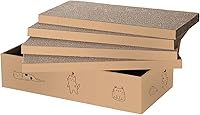 Mankaide 4-Pack Reversible Cardboard Cat Scratch Pad with Box - Durable Eco-Friendly Scratcher Lounge for Claws, Play & Rest