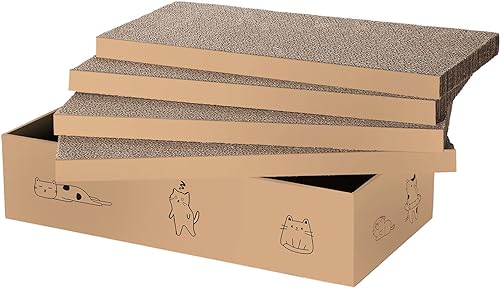 4 paquetes en 1 almohadilla para rascar para gatos con caja cartĂłn rascador de gatos cartĂłn reciclable reversible duradero adecuado para gatos para 4 paquetes en 1 almohadilla para rascar para gatos con caja cartĂłn rascador de gatos cartĂłn reciclable reversible duradero adecuado para gatos para