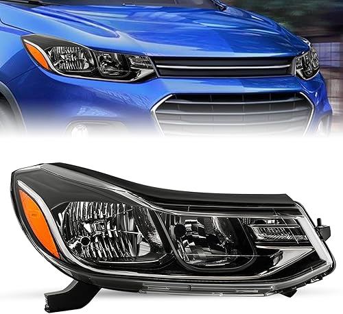 SOCKIR Conjunto de faros delanteros para Chevy TRAX 2017-2022 sin LED DRL NON proyector halógeno de repuesto estilo OE fábrica faro derecho lado del