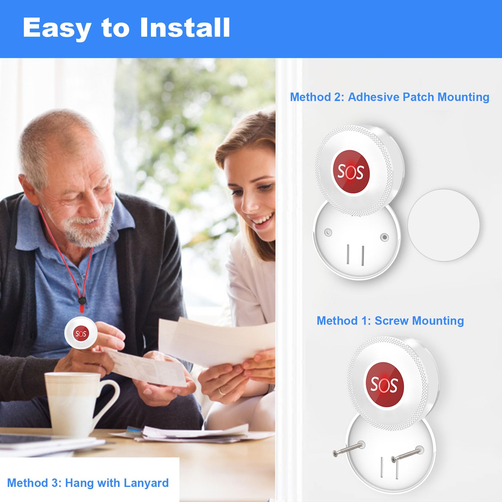 Caregiver Pager Wireless Panic Button Nurse Call Bell 3