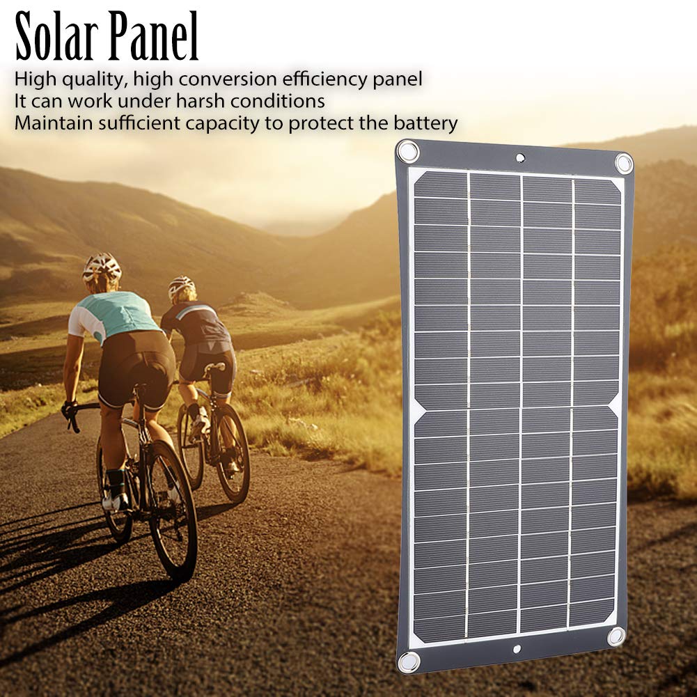 EMUKOEP Scheda di Ricarica per Pannello Solare Impermeabile da 20 W per Ciclismo, Arrampicata, Campeggio, Viaggi, Caricatore Portatile USB con Uscita 5 V