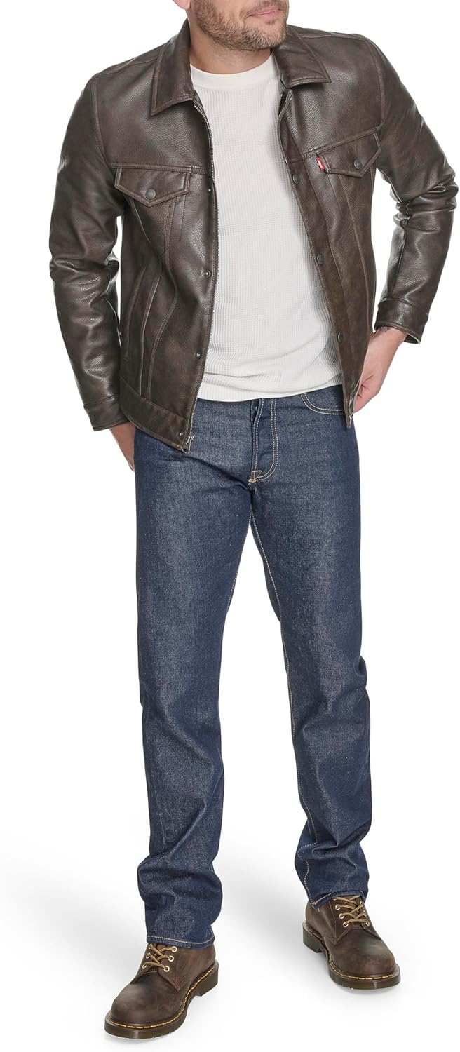 Levi's Men's Faux Leather Classic Trucker Jacket - Image 2