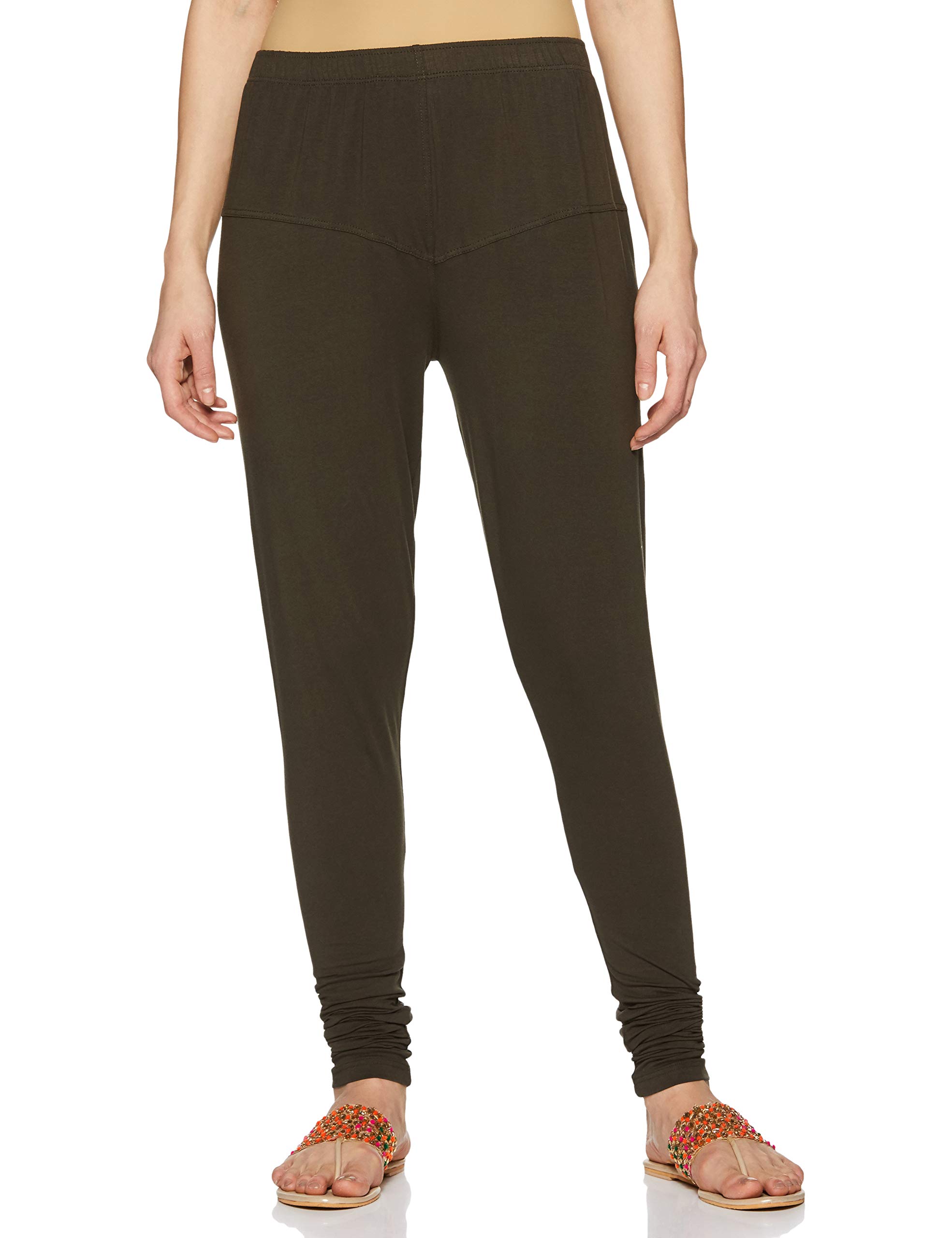 lux lyra Lyra Women Solid Premium Cotton Ankle Length Leggings | Mid-Waist | Fashionwear Olive-picture-27