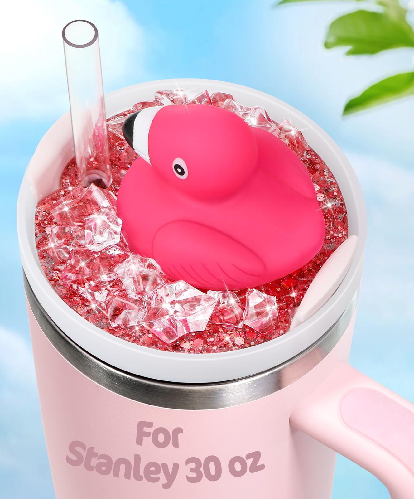 Toykee Lid Plate Topper for Stanley Cup 40 30 oz - Cute Decoration Accessories for Tumbler, Water Botter Bling Decor for Women Girls