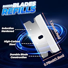 DIYSELF Single Edge Razor Blades, 200 Pcs - High Carbon Steel Razor Blades for Removing Decals, Stickers
