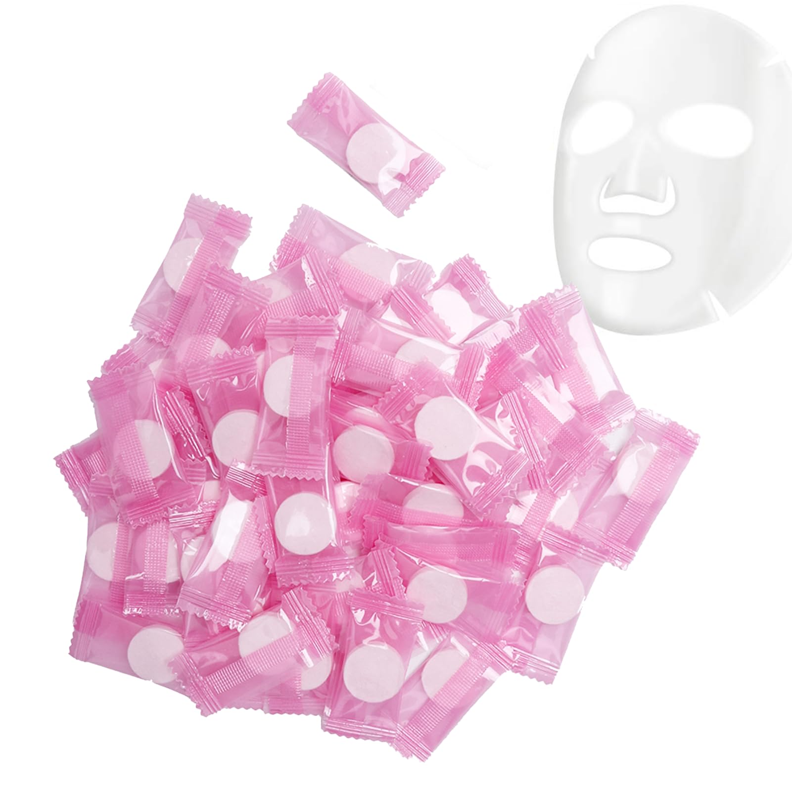 HURRISE 50Pcs Compressed Mask, Silk Mask, Disposable Facial Mask Paper