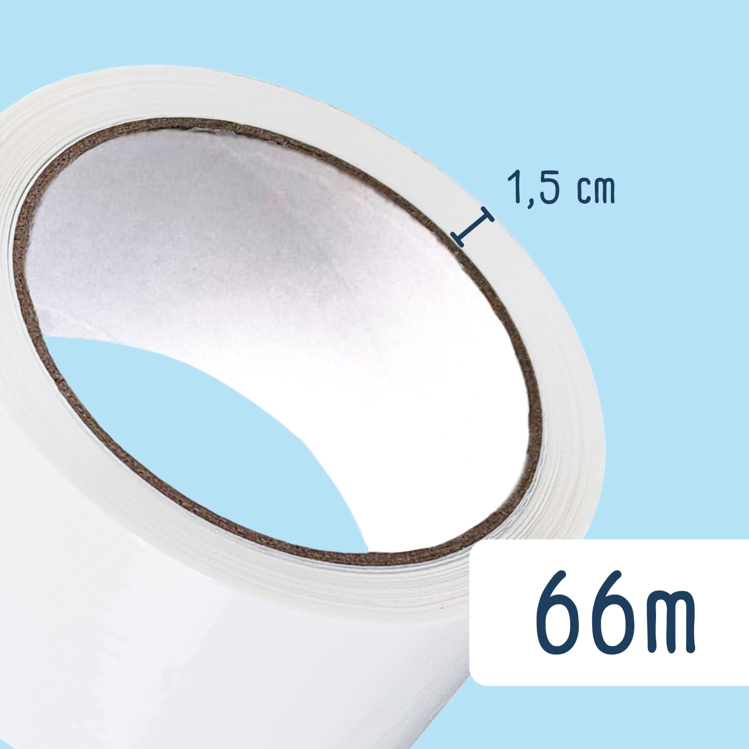 RAYLU PAPER® - Rollos de Precinto, Cinta Adhesiva para Embalaje de Cajas de Envío Resistente y Extra Fuerte, 66 metros x 50 mm de ancho (1 unidad, Blanco)