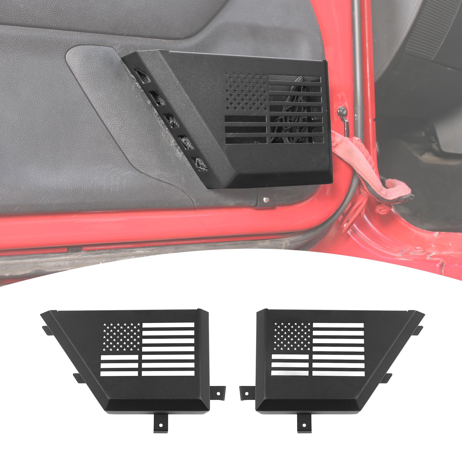 Boîte rangement filet porte avant Jeep Wrangler JKU stop aux objets qui tombent