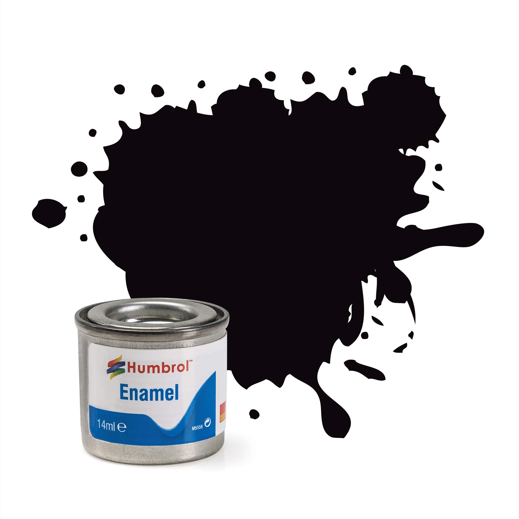 Humbrol Aa6392 Enamel Paint 201 Black Metallic 14Ml Enamel Tins Model Making
