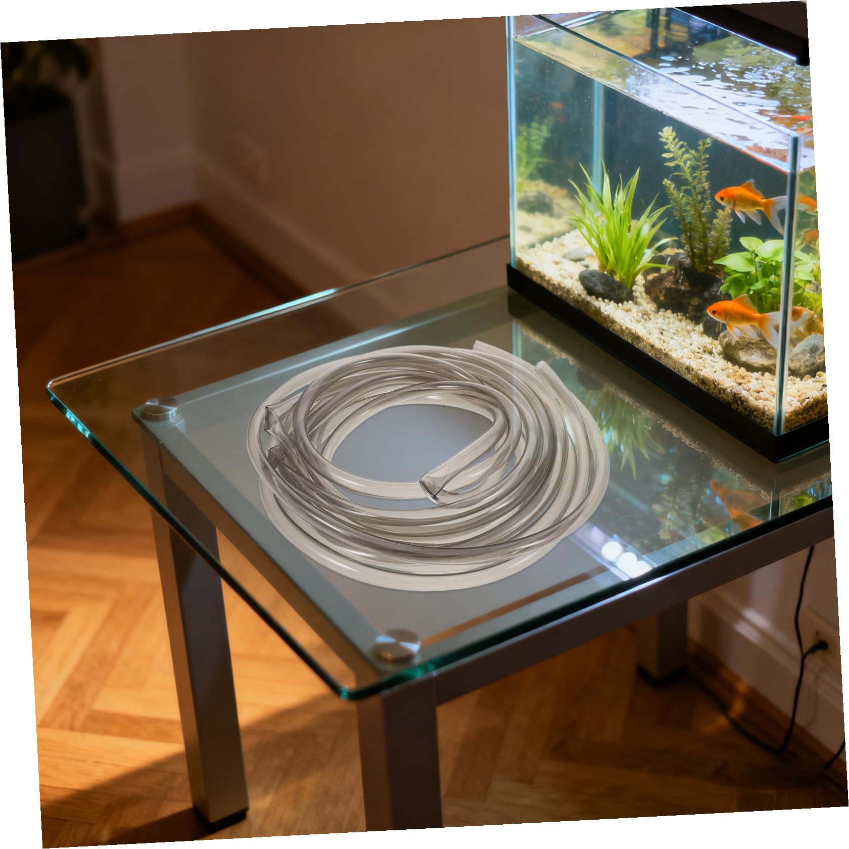 Aquarium Siphonschlauch mit Klemme – 5m PVC Reinigungsschlauch für Kies und Substratreinigung Wasserwechsler für Süß und Meerwasseraquarien
