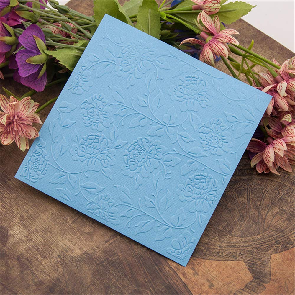 Floral Swirls Flowers Leaves Background Plastic Embossing Folder for Scrapbook DIY Album Card Tool Plastic Template Folders - Image 4