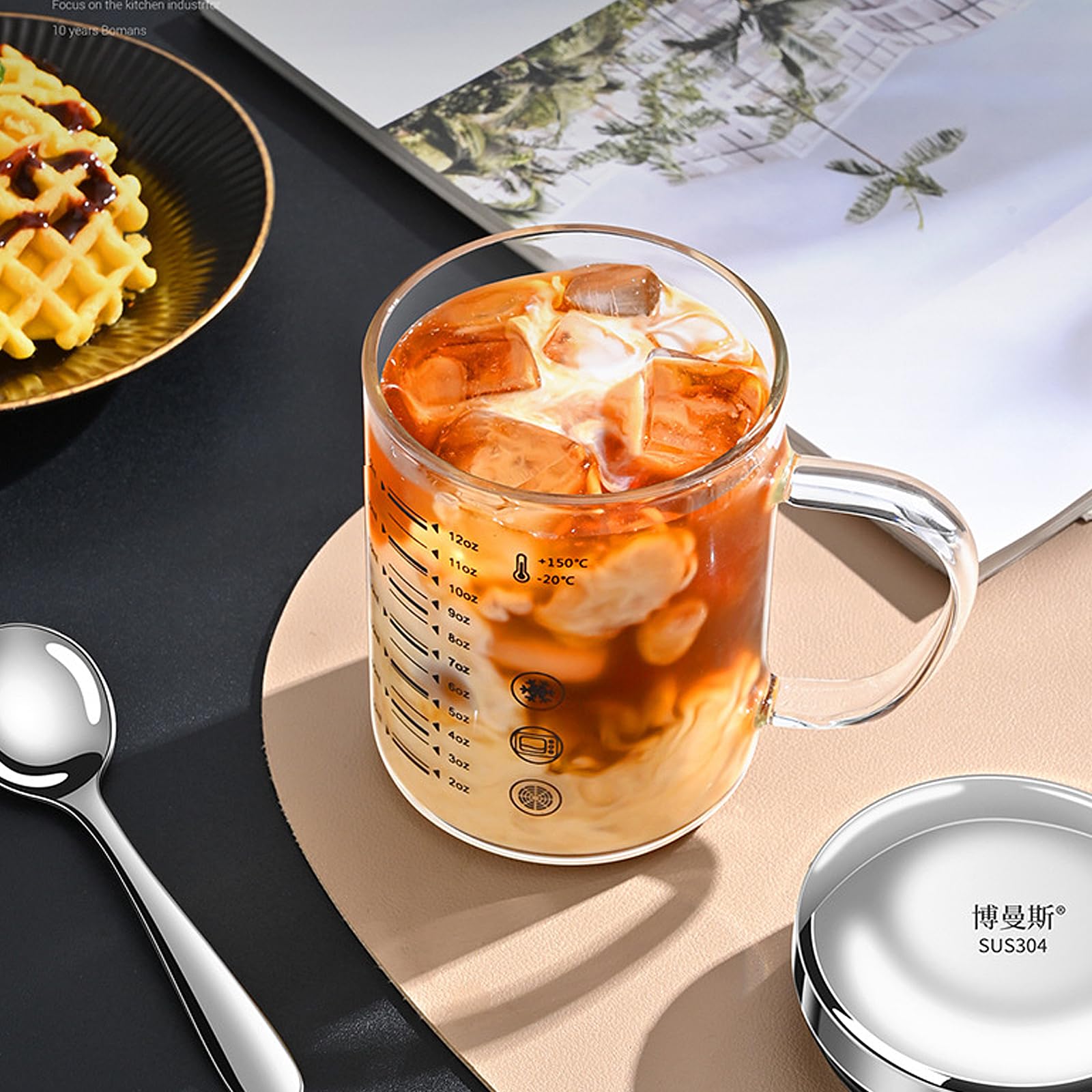 Tazza Graduata In Vetro Da 250ml | Resistente Al Calore | Per Microonde | Con Manico E Becco - Foto 6