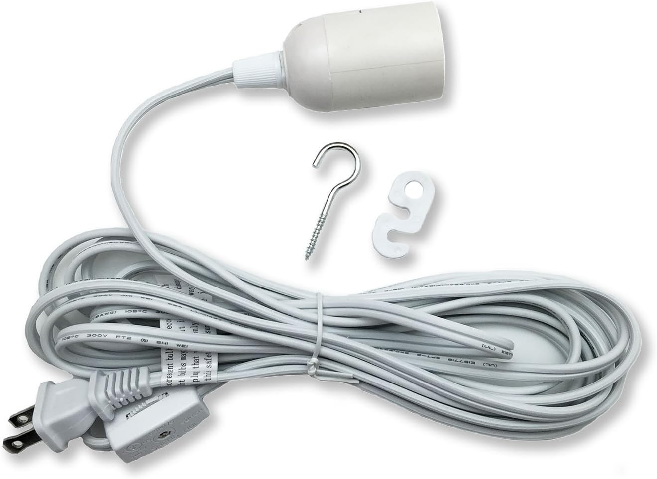 Whirled Planet 12' Hanging Lantern Cord with On/Off Switch (White)