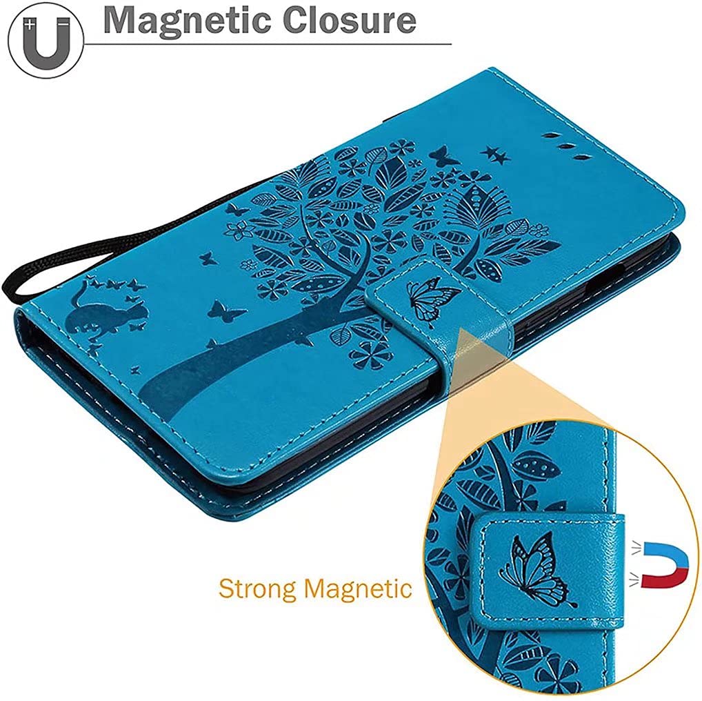 SEAHAI Cover per Realme C33 Portafoglio, Custodia con Bella Foglie e