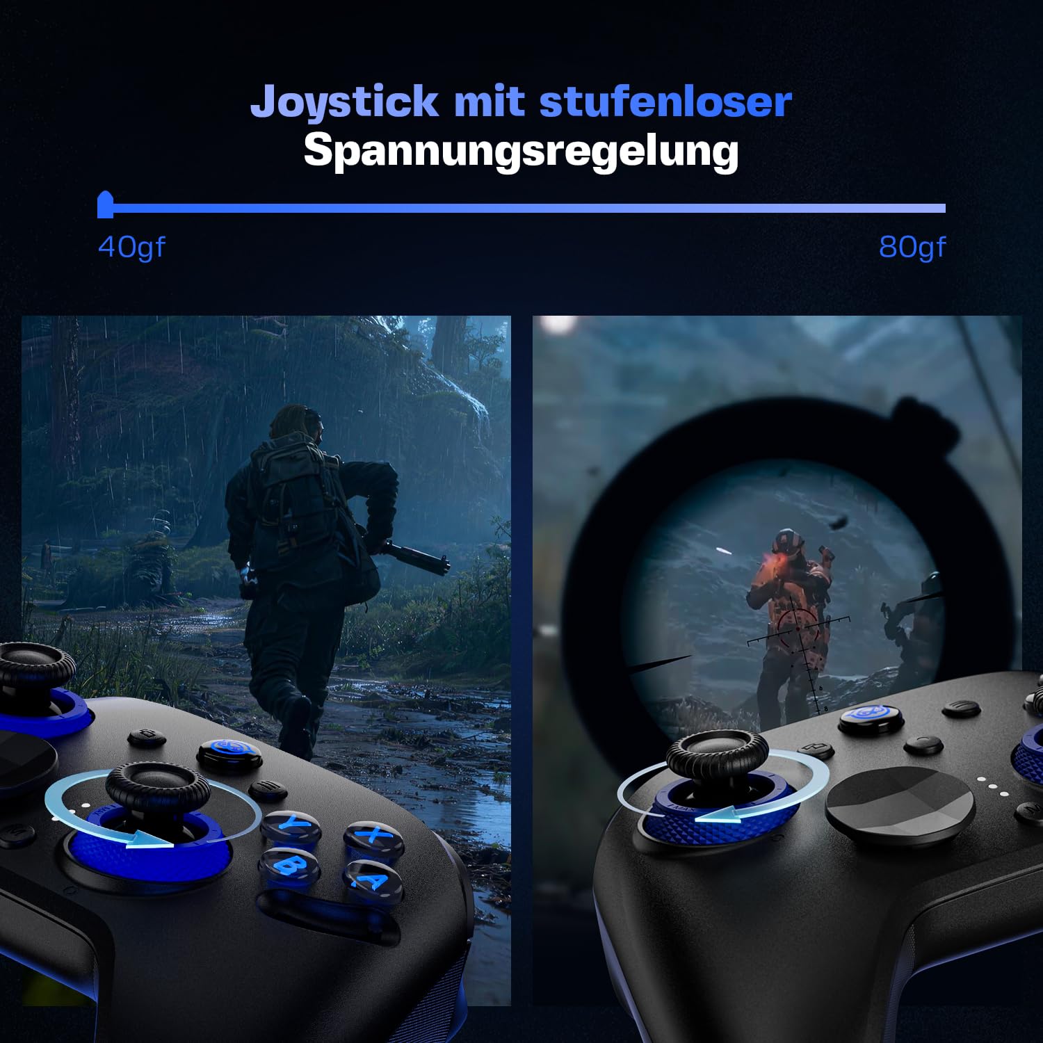 NYXI Imperial PC Gaming Controller mit Einstellbarer TMR Joysticks, Austauschbare ABXY-Tasten, Dual Hall Auslöser, 1200mAh Akkus und Ladestation
