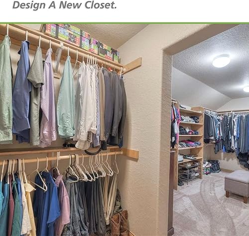 Miniatura 2 de YISHELFS Soporte de barra de armario resistente, estante ajustable para armario y soportes de barra, soportes de barra de armario blancos para tacos