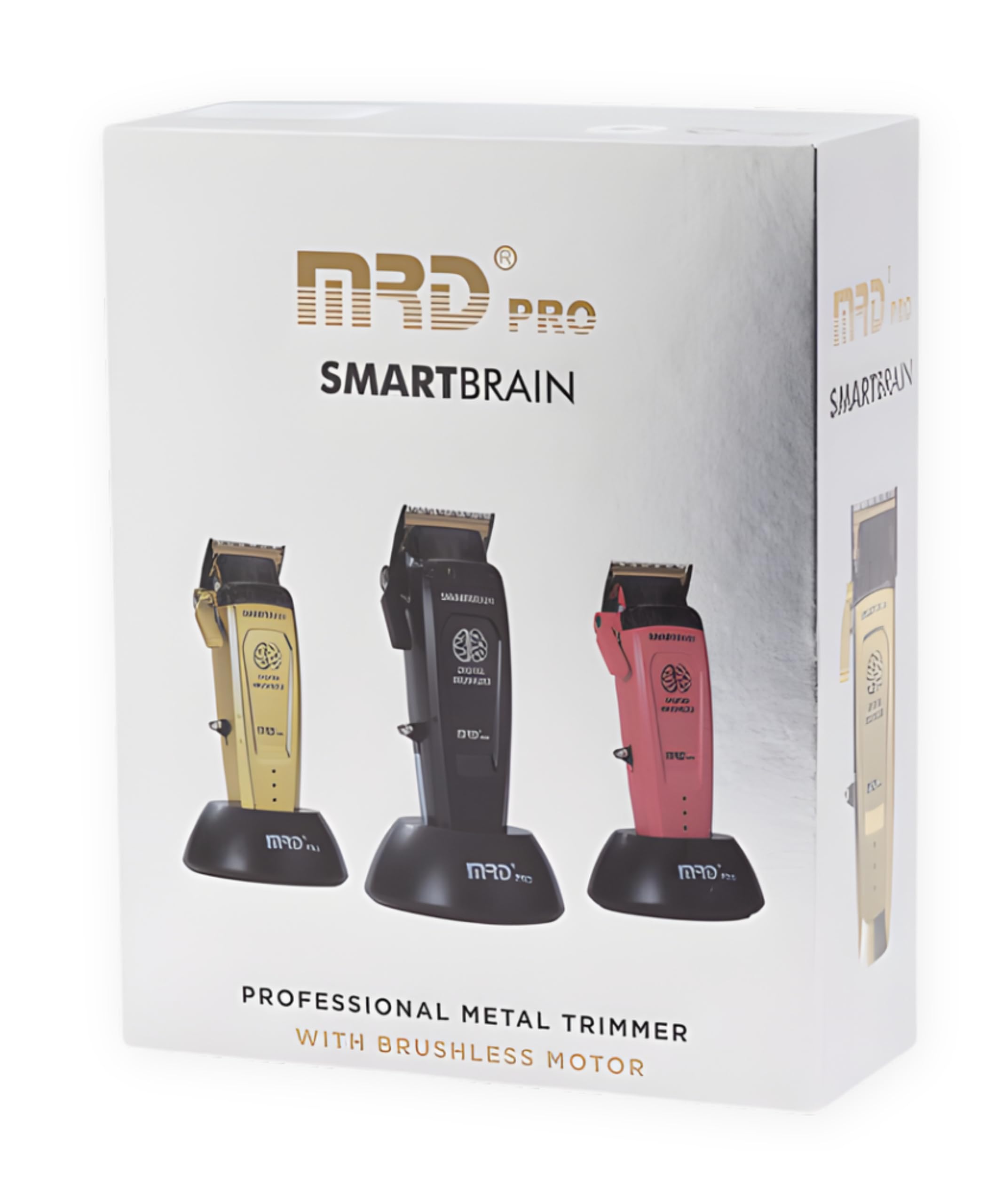 MRD Clipper PRO Smartbrain – Máquina de cortar pelo hombre profesional con motor Brushless, cuchilla DLC Faper y cuerpo metálico, cortapelos MRD pro recargable USB-C
