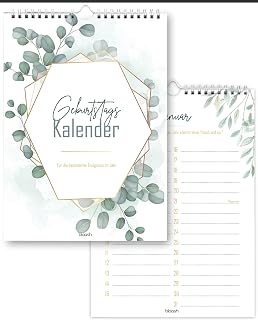 blaash® GEBURTSTAGSKALENDER jahresunabhängig DIN A4 | Mit dem Jahres Geburtstagskalender wird kein Geburtstag vergessen | Kalender ohne Jahr | Geburtstagskalender immerwährend