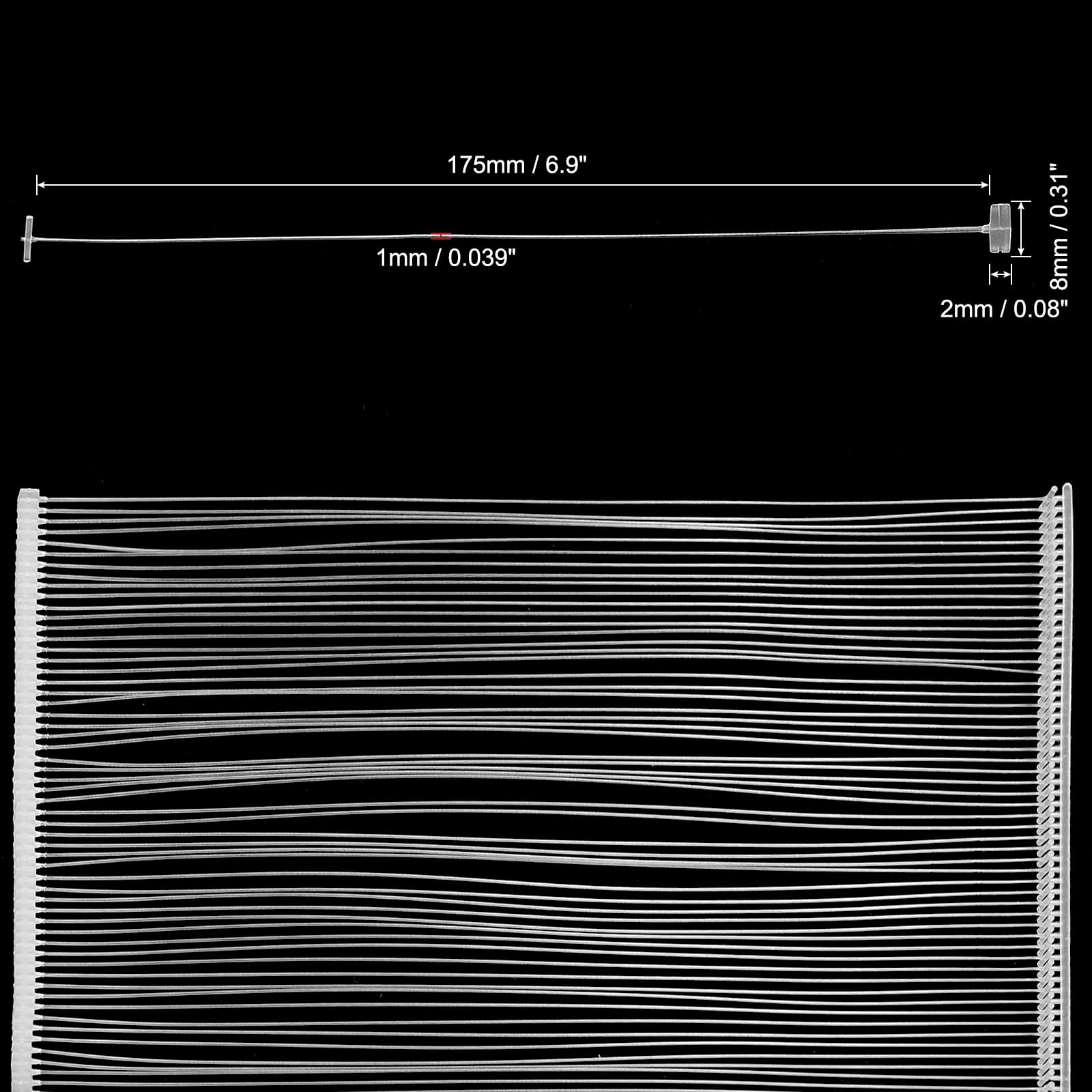 uxcell 175mm Tag Pins Standard Tagging Barbs Clothes Fasteners Tag Attachments for Clothes 5,000pcs, Clear