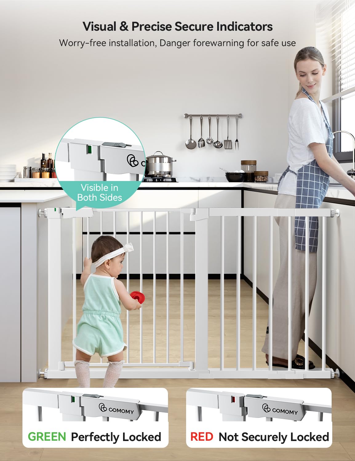 Cancelletto per Cani Estensibile Chiusura Automatica Bianco U5625WT