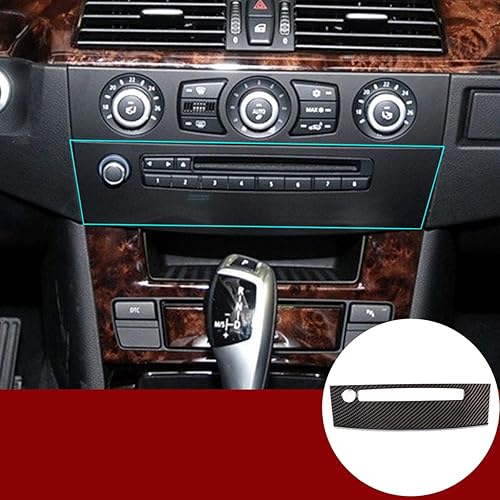 YIWANG Marco de fibra de carbono para consola de control de CD de aire acondicionado de CA para BMW Serie 5 E60 2004-2010 Accesorios de automóvil