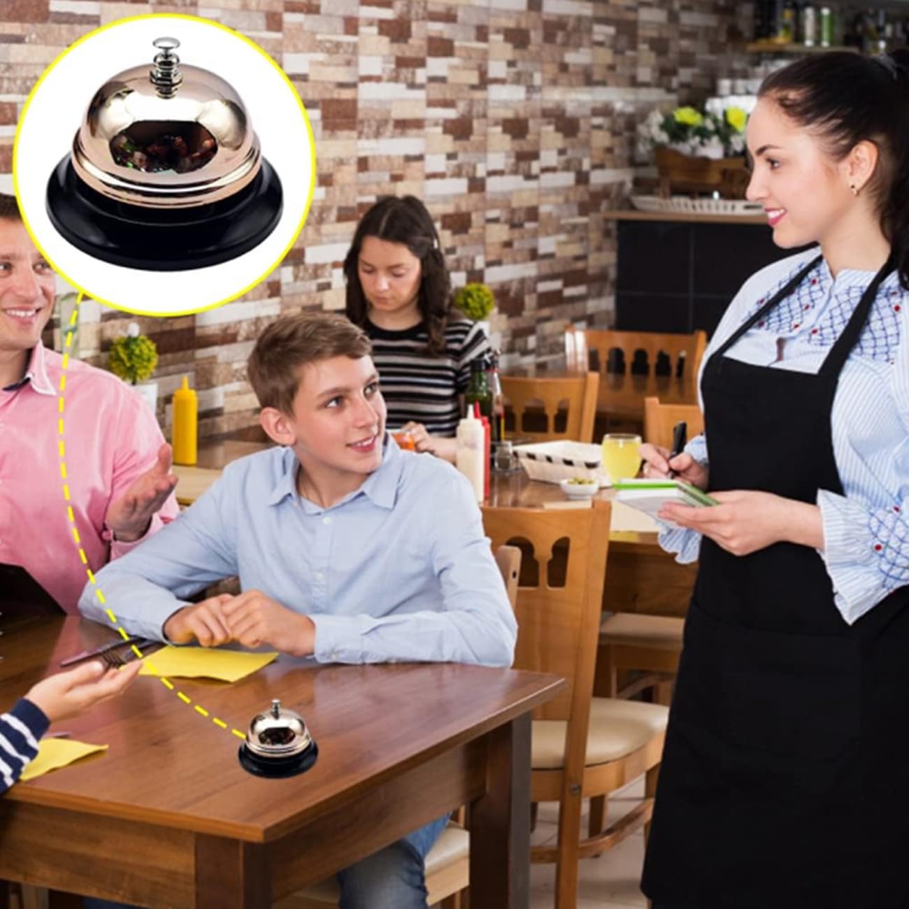 Receptie Oproep Bells, 3 STKS Call Bell Keuken Bar genaamd Ring Bell able Bell Hotel Receptie Bell Chrome Keuken Bell Bureau Bell Service Bell Service Bell voor Hotels Scholen Restaurants Ziekenhuizen
