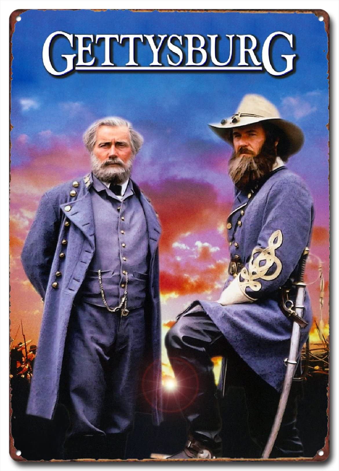 Gettysburg 90s Classic Movie Posters, Retro Metal Signs, Vintage Iron Tin Signs, Decorative Plaques Prints Wall Art, 8X12 Inch (20X30 CM)