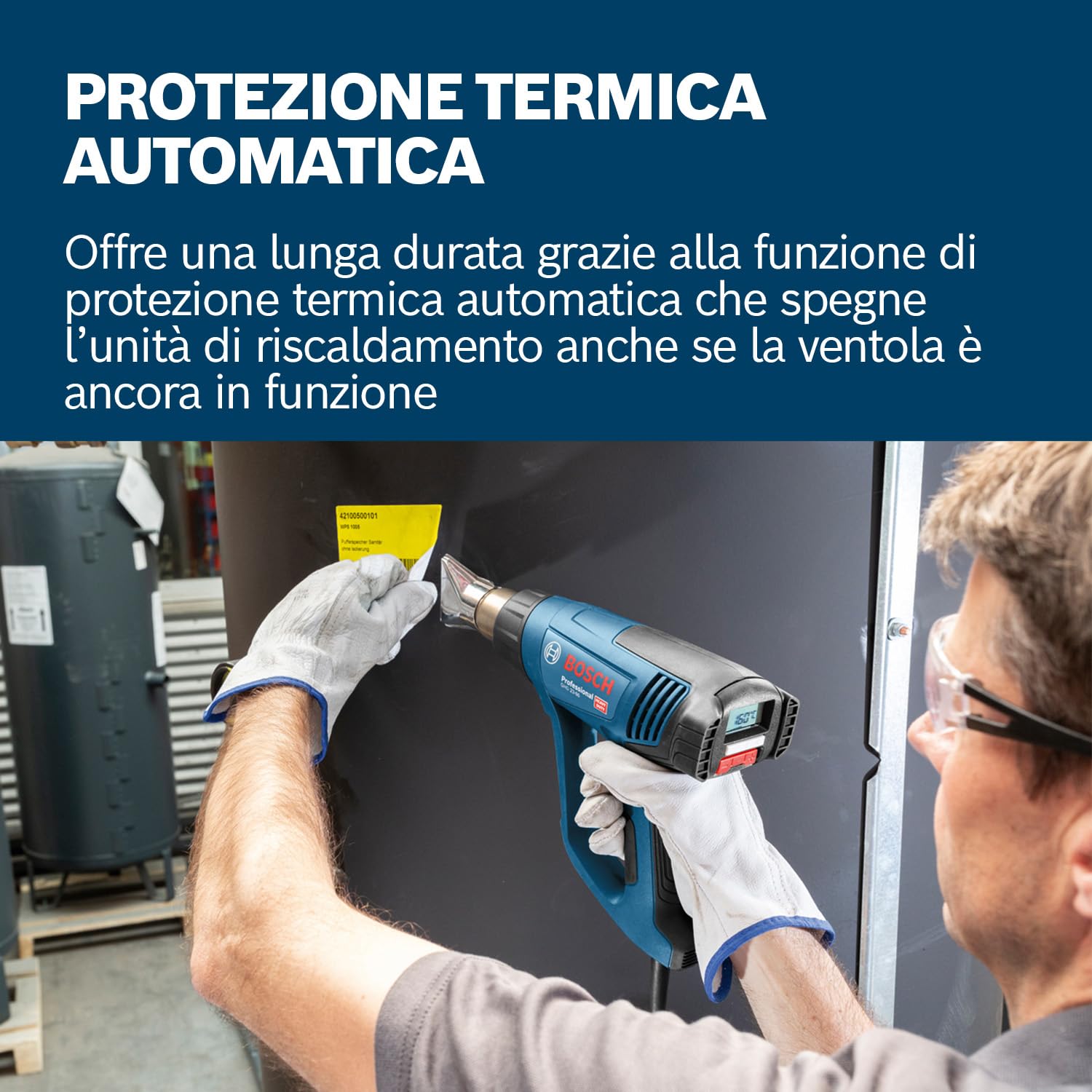 Bosch Professional Termosoffiatore GHG 23-66 (fino a 650 °C, 4 programmi personalizzabili, incl. bocchette, set tubi termorestringenti, L-BOXX)