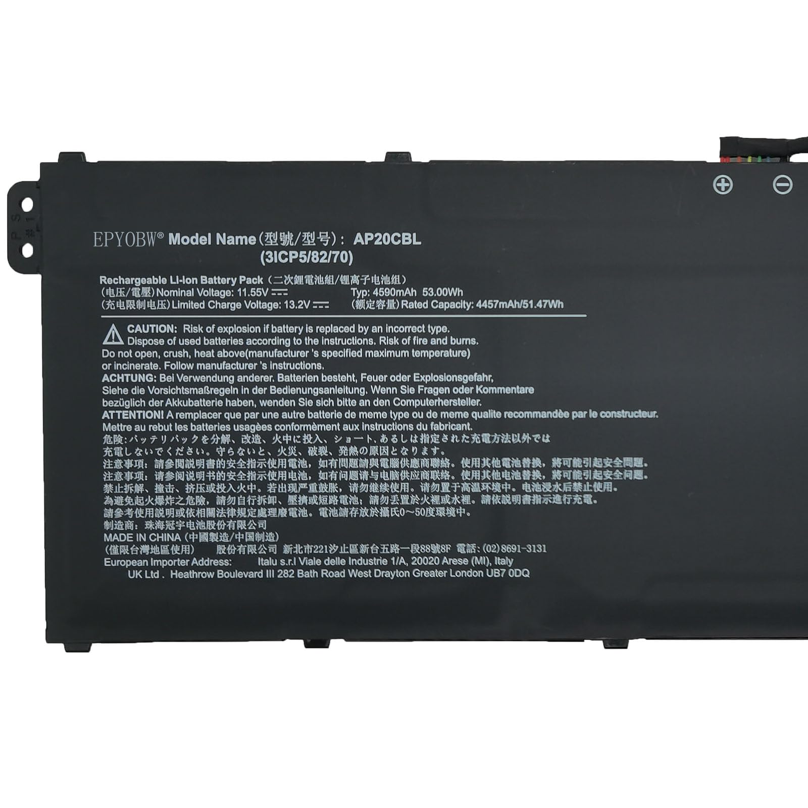 Amazon.com: EPYOBW AP20CBL Laptop Battery 53Wh Compatible with